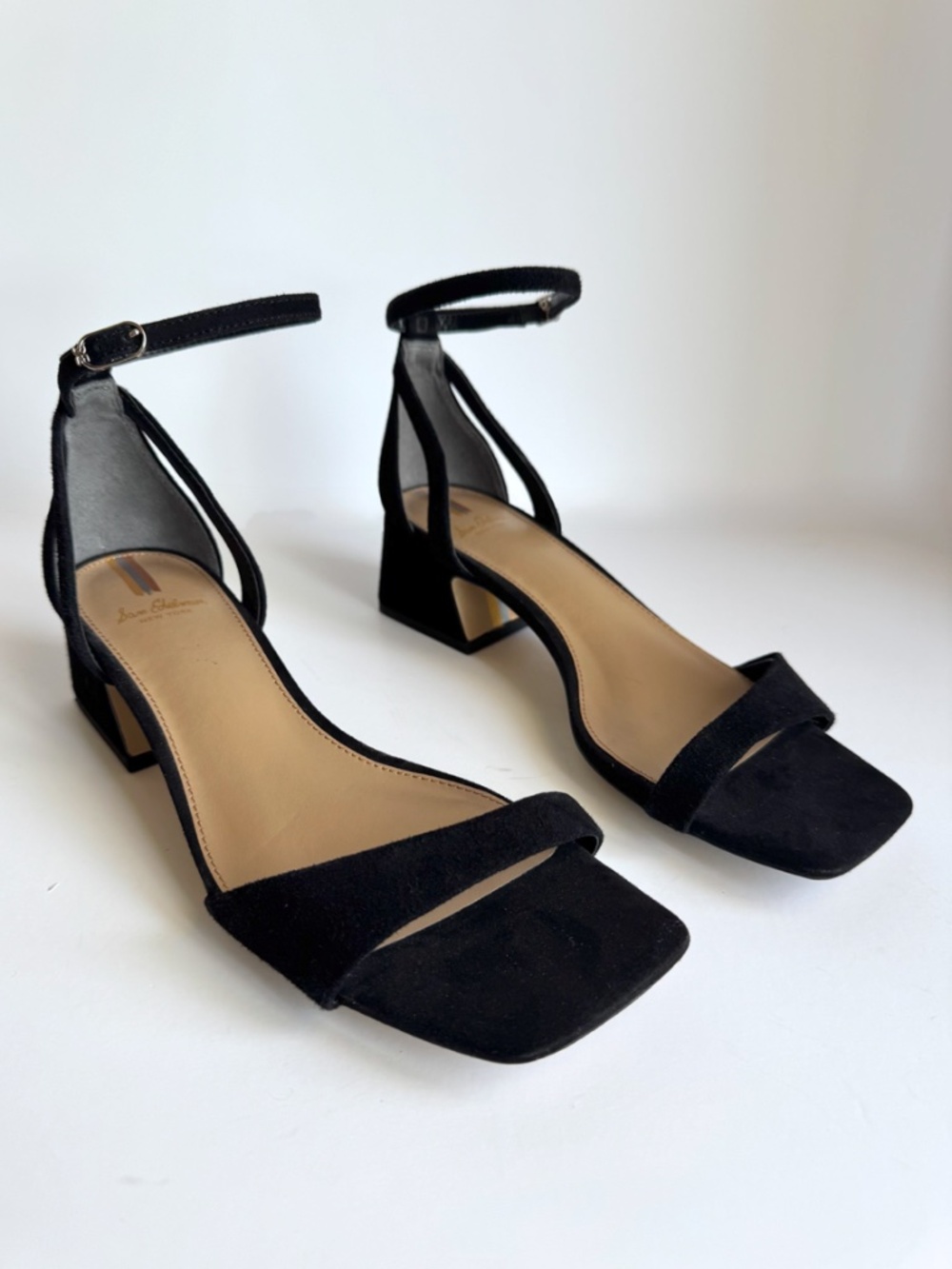 Sam Edelman Wilson Ankle-Strap Block-Heel Sandals in Black Size 8
